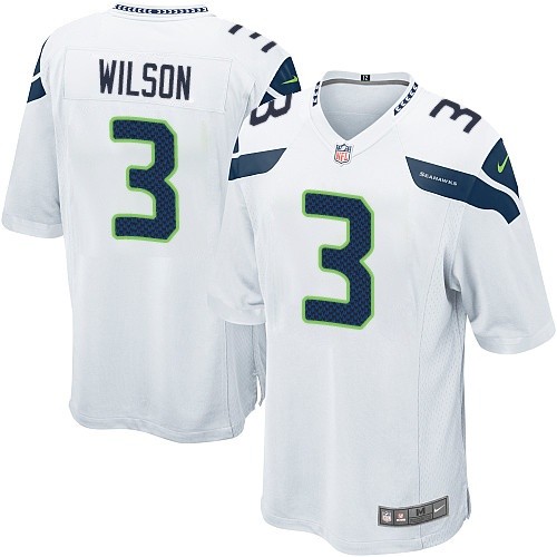 Youth Elite Russell Wilson Nike Jersey White Road - #3 NFL Seattle Seahawks